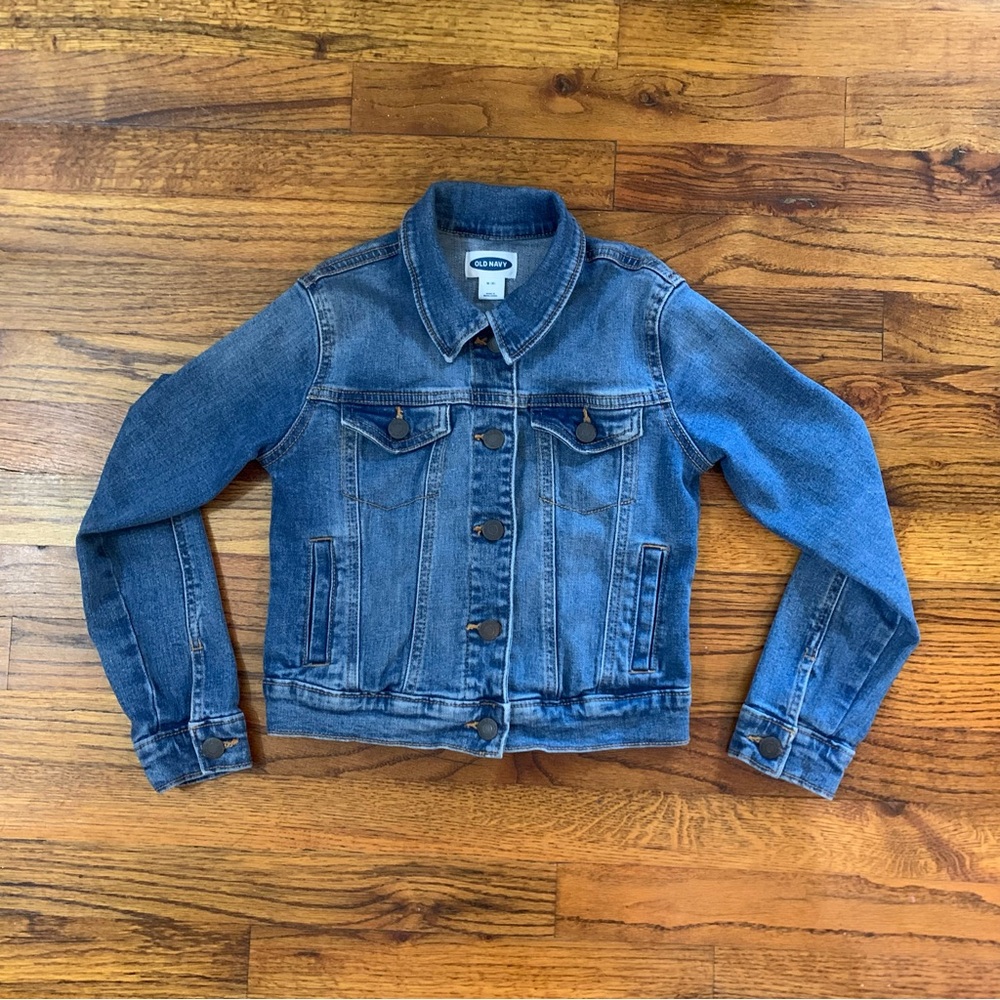 Old Navy Button Close Blue Jean Denim Jacket Top
Girls Size Medium
99% Cotton